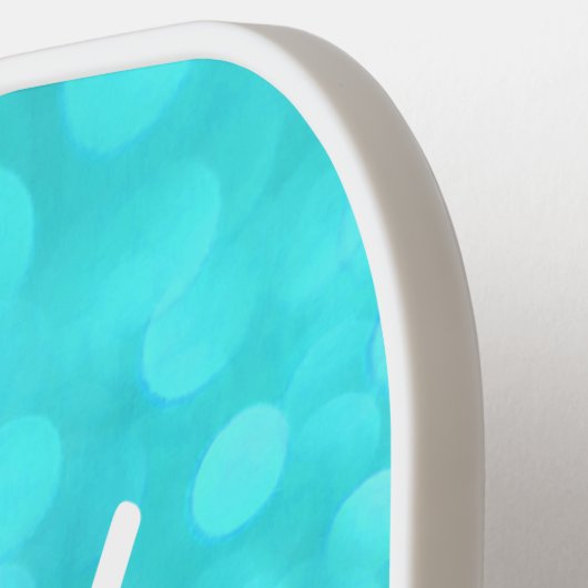 Personalisierter Aqua-Glitzer Mit Monogramm Pickleball Schläger (Linke Seite)