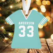 Personalisierter Aquamariner Fußball Jersey Ornament