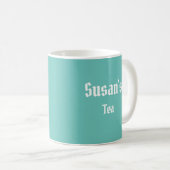Personalisierter Aquamariner grüner Tee oder Kaffe Kaffeetasse (VorderseiteRechts)