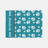 Personalisierter Aquamariner Hund-Schuppen-Welpeng Fleecedecke (Vorderseite (Horizontal))