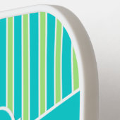 Personalisierter Aquamariner, Limoner Damast, Stre Pickleball Schläger (Linke Seite)