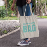 Personalisierter Aquamariner Name Tragetasche<br><div class="desc">Maßgeschneiderte Tasche mit einem Namen für Sie,  um aquamarin zu personalisieren und das Wort "BAG" in einem kühlen Schriftart.</div>