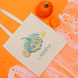 Personalisierter Aquamariner Pumpkin Halloween Tri Tragetasche