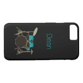 Personalisierter aquamariner Trommel-Musik iPhone Case-Mate iPhone Hülle (Rückseite (Horizontal))