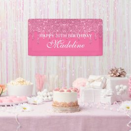 Personalisierter Aquamariner Tropf Glitzer Geburts Banner