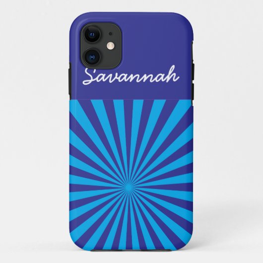 Personalisierter aquamariner Türkis-blauer Case-Mate iPhone Hülle (Rückseite)