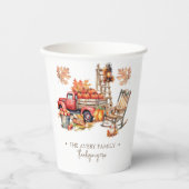 Personalisierter Aquarell-Erntedank Pappbecher (Vorderseite)