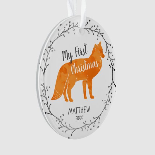 Personalisierter Aquarelle Fox Ornament (Vorderseite)