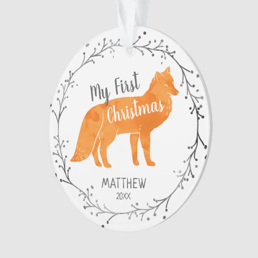 Personalisierter Aquarelle Fox Ornament (Vorderseite)