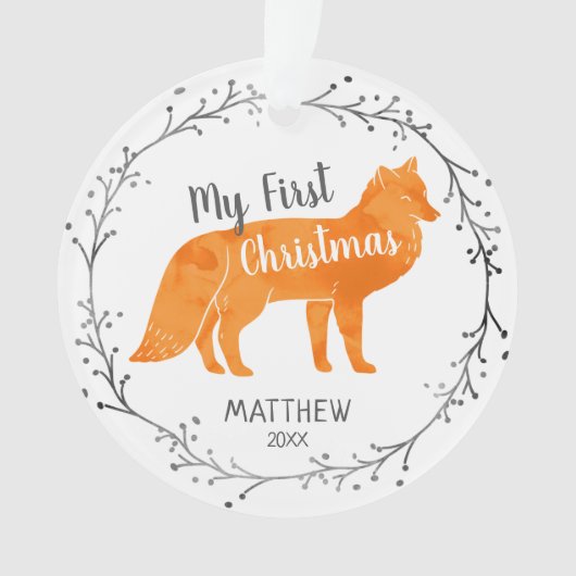 Personalisierter Aquarelle Fox Ornament (Vorderseite)
