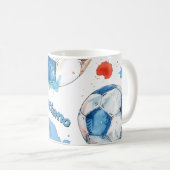 Personalisierter Aquarellfußball Kaffeetasse (VorderseiteRechts)