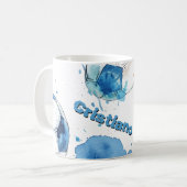 Personalisierter Aquarellfußball Kaffeetasse (Vorderseite Links)