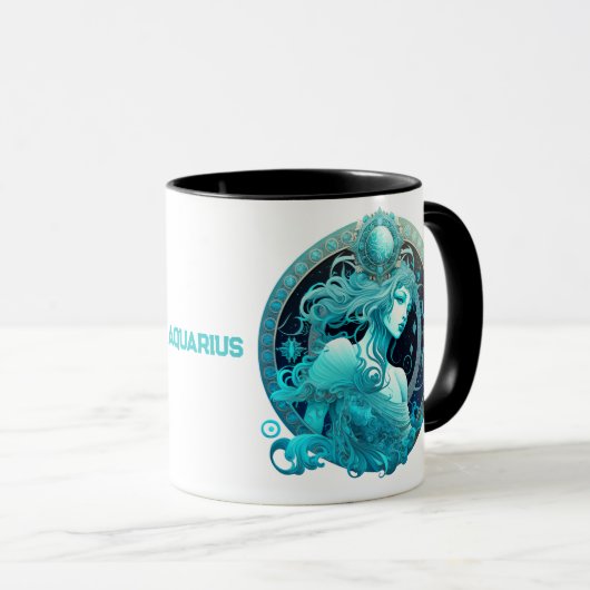 Personalisierter Aquarius Zodiac Astrologie Geburt Tasse (VorderseiteRechts)