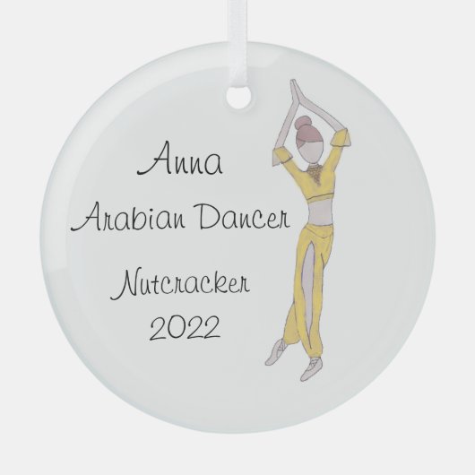 Personalisierter arabischer Keepake Ornament Aus Glas (Vorderseite)