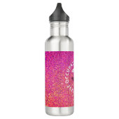 Personalisierter Arbeitstherapeut Rosa Glitzer Edelstahlflasche (Links)