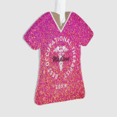 Personalisierter Arbeitstherapeut Rosa Glitzer Ornament (Vorderseite)