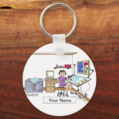 Personalisierter Architekt - Ingenieur, Cartoon Schlüsselanhänger (Vorderseite)