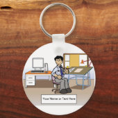 Personalisierter Architekt, Ingenieur - Männlicher Schlüsselanhänger (Vorderseite)