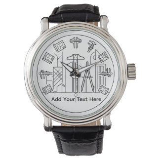 personalisierter Architekt, Ingenieure beobachten Armbanduhr
