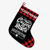Personalisierter Architekturkaffee in meinen Venen Großer Weihnachtsstrumpf (Vorderansicht (hängend))