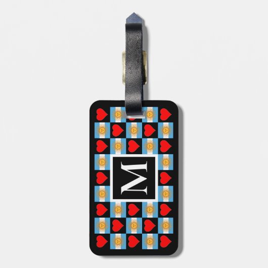 Personalisierter argentinischer Flaggencode Gepäckanhänger (Rückseite vertikal)