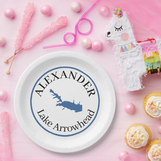 Personalisierter Arrowhead-See Pappteller (Party)