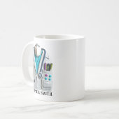Personalisierter Arzt | Benutzerdefinierter Name f Kaffeetasse (Vorderseite Links)