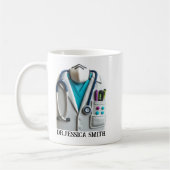 Personalisierter Arzt | Benutzerdefinierter Name f Kaffeetasse (Links)
