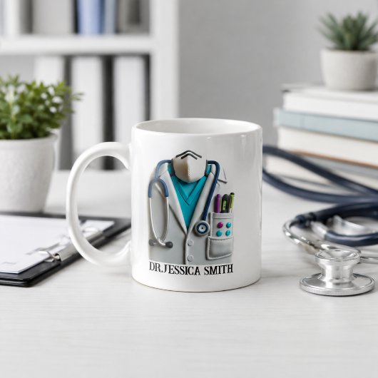 Personalisierter Arzt | Benutzerdefinierter Name f Kaffeetasse