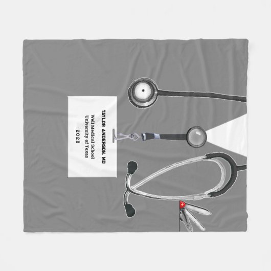 Personalisierter Arzt Fleecedecke (Vorderseite (Horizontal))