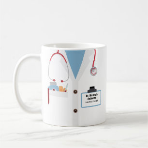 Personalisierter Arzt-Geschenkbecher mit Laborkitt Kaffeetasse