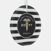 Personalisierter Arzt Heilige Weihnachten Ornament Aus Glas (Vorderseite Rechts)