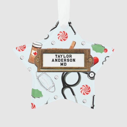 Personalisierter Arzt Ornament (Vorderseite)