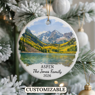 Personalisierter Aspen-Schmuck, Benutzerdefinierte Keramik Ornament