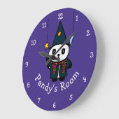 Personalisierter Assistent Pandy Panda Große Wanduhr (Winkel)