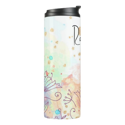 Personalisierter ästhetischer Hintergrund Thermosbecher (Nach links gedreht)