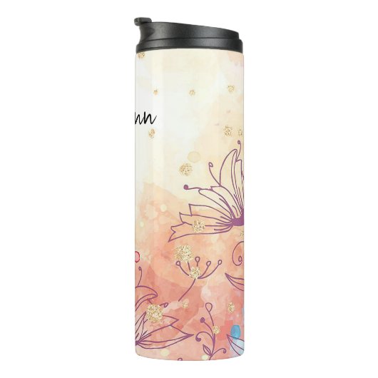 Personalisierter ästhetischer Hintergrund Thermosbecher (Nach rechts gedreht)