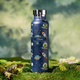 Personalisierter Astronaut Alien Rakete Weltraumfo Trinkflasche