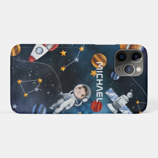 Personalisierter Astronaut im Weltraum Case-Mate iPhone Hülle (Rückseite (Horizontal))