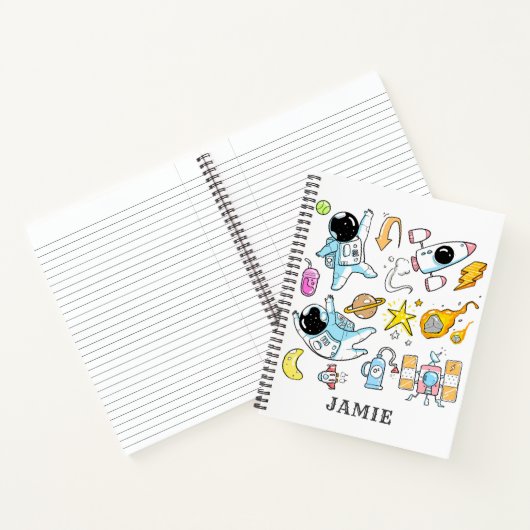 Personalisierter Astronautenraum Notizblock (Innenseite)