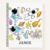 Personalisierter Astronautenraum Notizblock (Vorderseite)