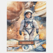 Personalisierter Astronautenschwarm für Weltraumli Fleecedecke (Vorderseite)