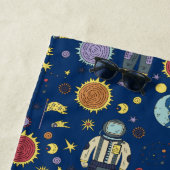Personalisierter Astrounaut Space Man farbenfroh Strandtuch (Beispiel)