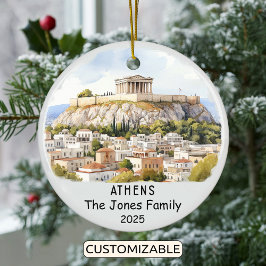Personalisierter Athener Ornament, Griechenland Keramik Ornament