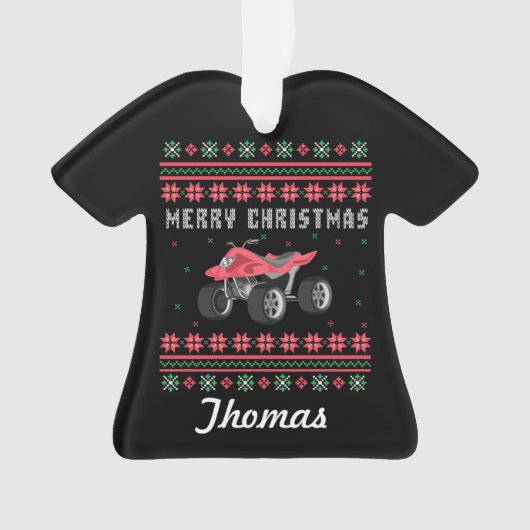 Personalisierter ATV Ugge Christmas Sweater Ornament (Vorderseite)
