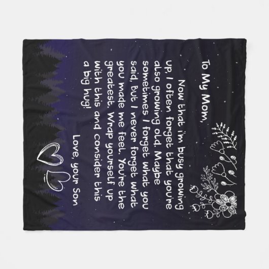 Personalisierter auf meine Mama Liebe Schreiben vo Fleecedecke (Vorderseite (Horizontal))