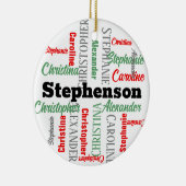 Personalisierter Aufenthalt in Word-Art Collage Keramik Ornament (Rechts)