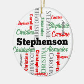 Personalisierter Aufenthalt in Word-Art Collage Keramik Ornament (Links)