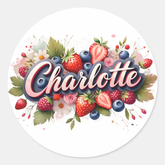 Personalisierter Aufkleber Charlotte Berry Floral (Vorderseite)