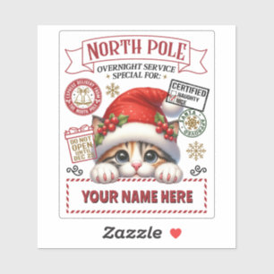 Personalisierter Aufkleber des Weihnachtsmanns mit